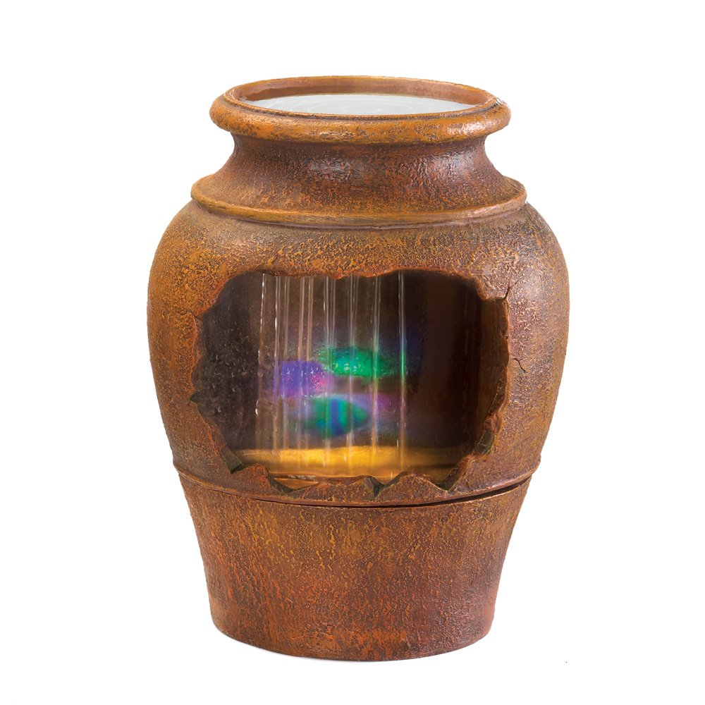Light-up grecian urn fountain