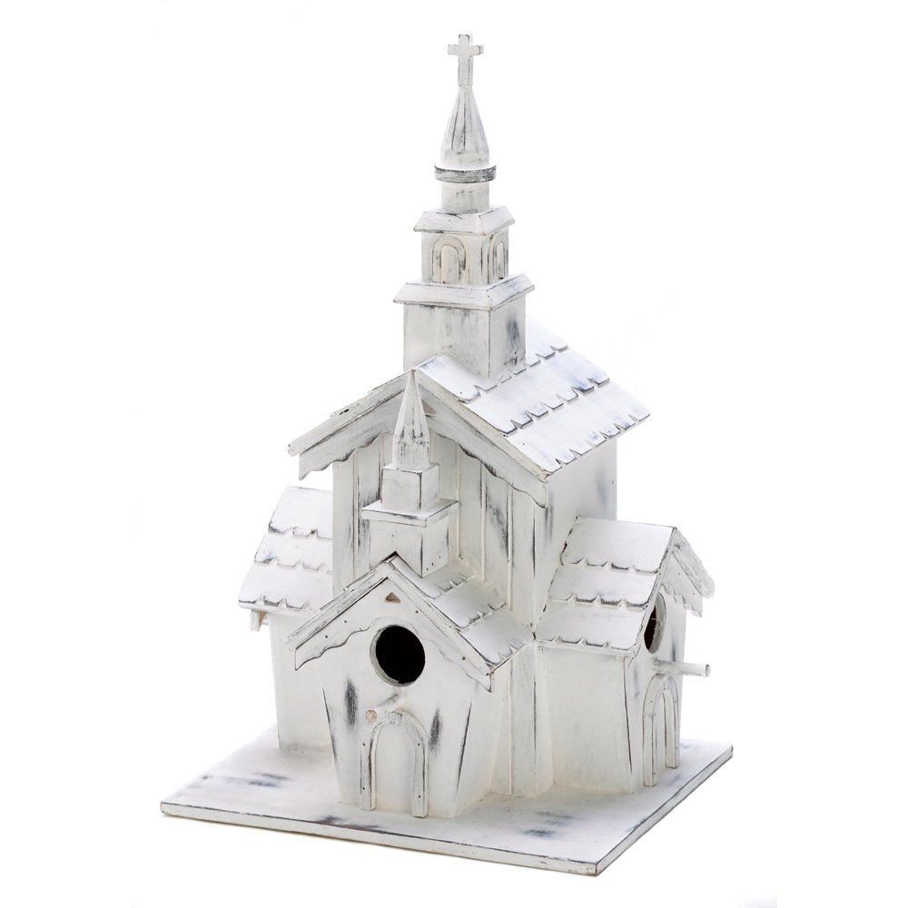Little white chapel birdhouse