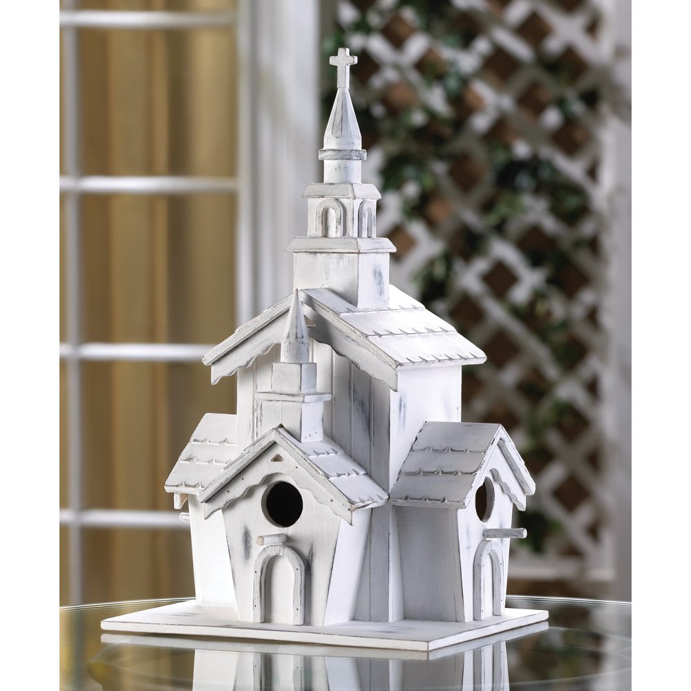 Little white chapel birdhouse