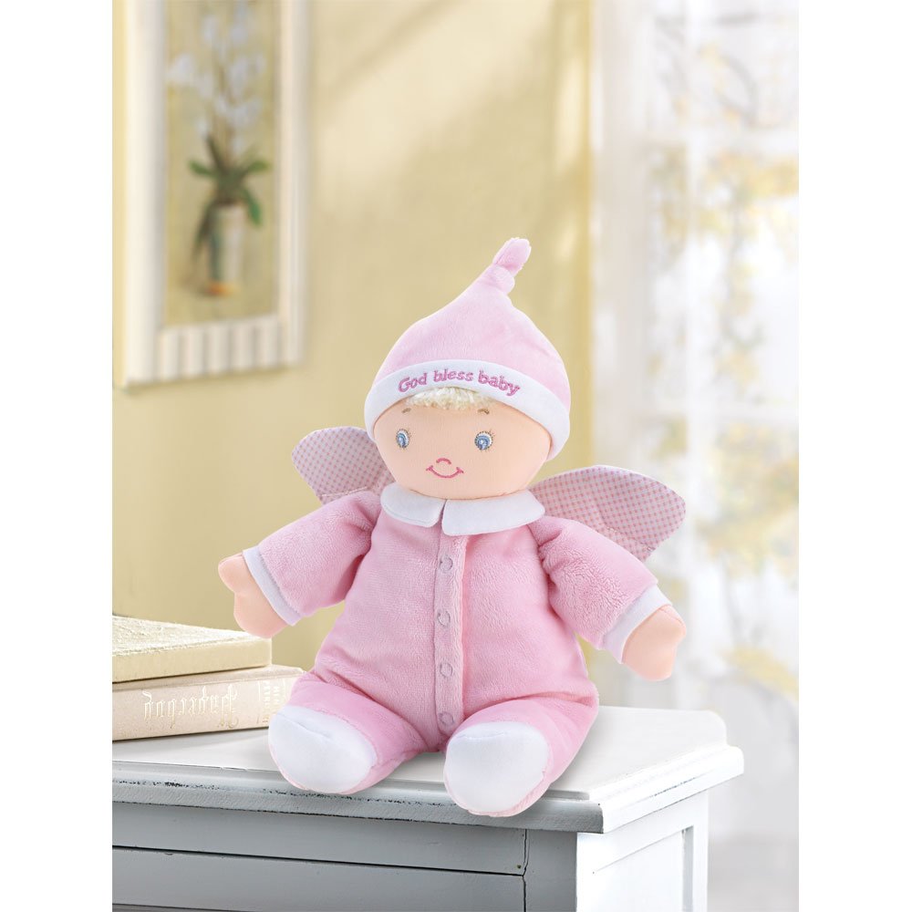 God bless baby angel plush
