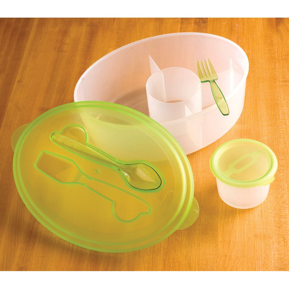Divided lunch box w/fork&spoon