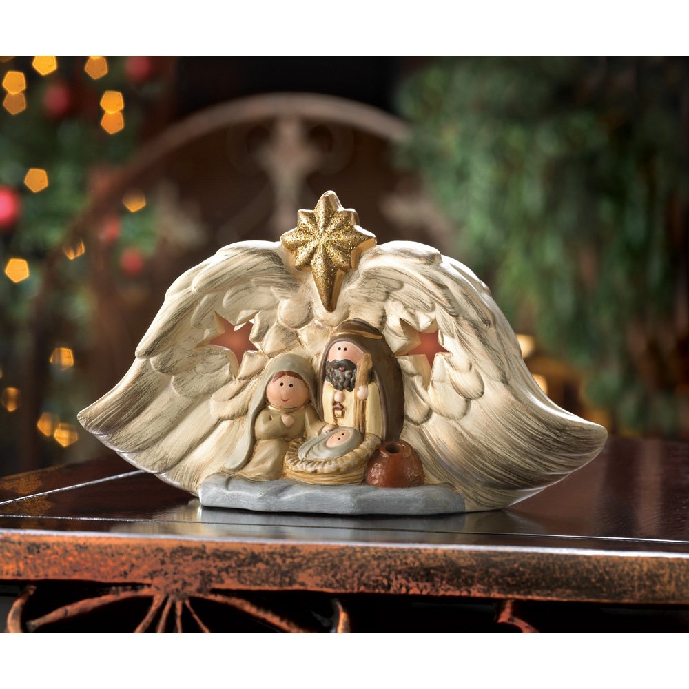 Light-up golden nativity