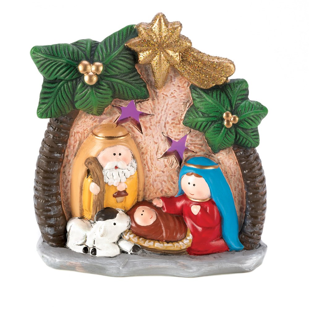 Light-up nativity family scene