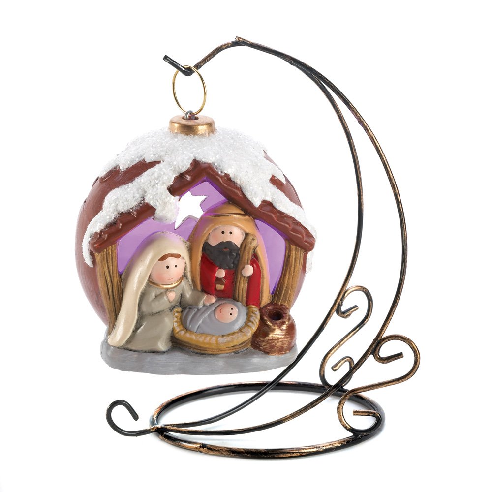 Lighted nativity ornament