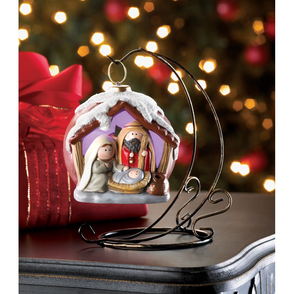 Lighted nativity ornament