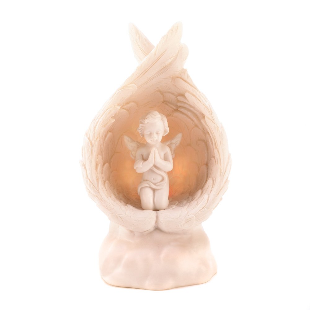 Light-up praying angel figurin