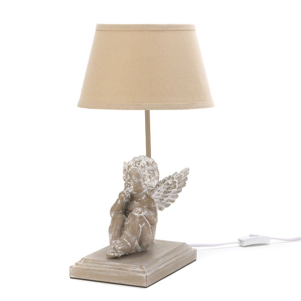 Musing cherub lamp
