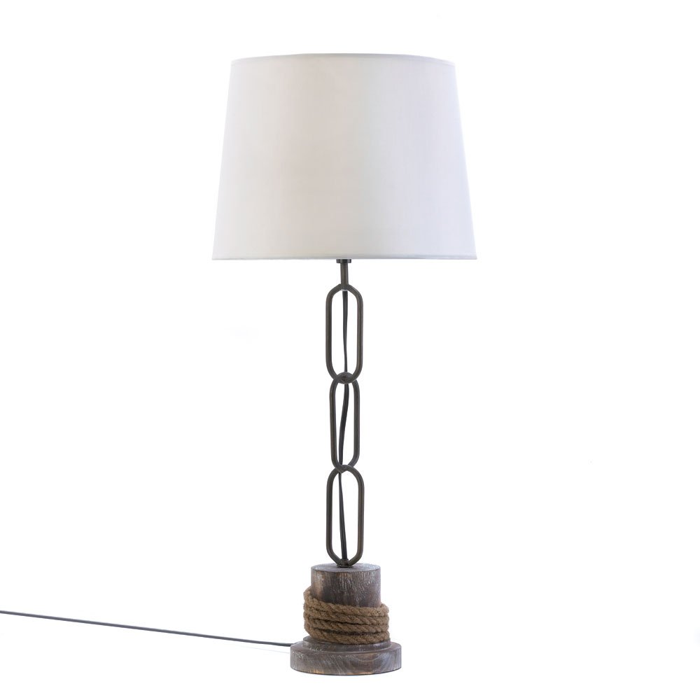 Nautical rope trim table lamp