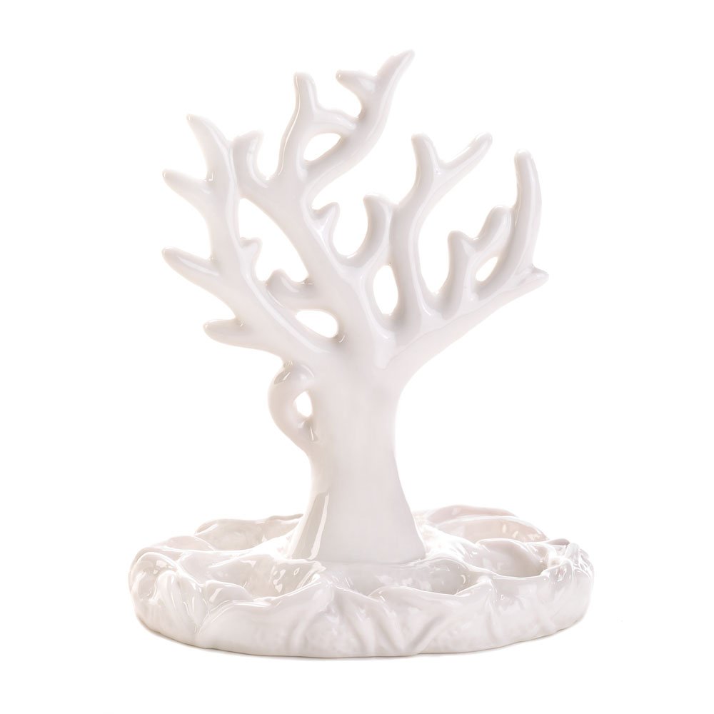 Coral branch jewelry holder
