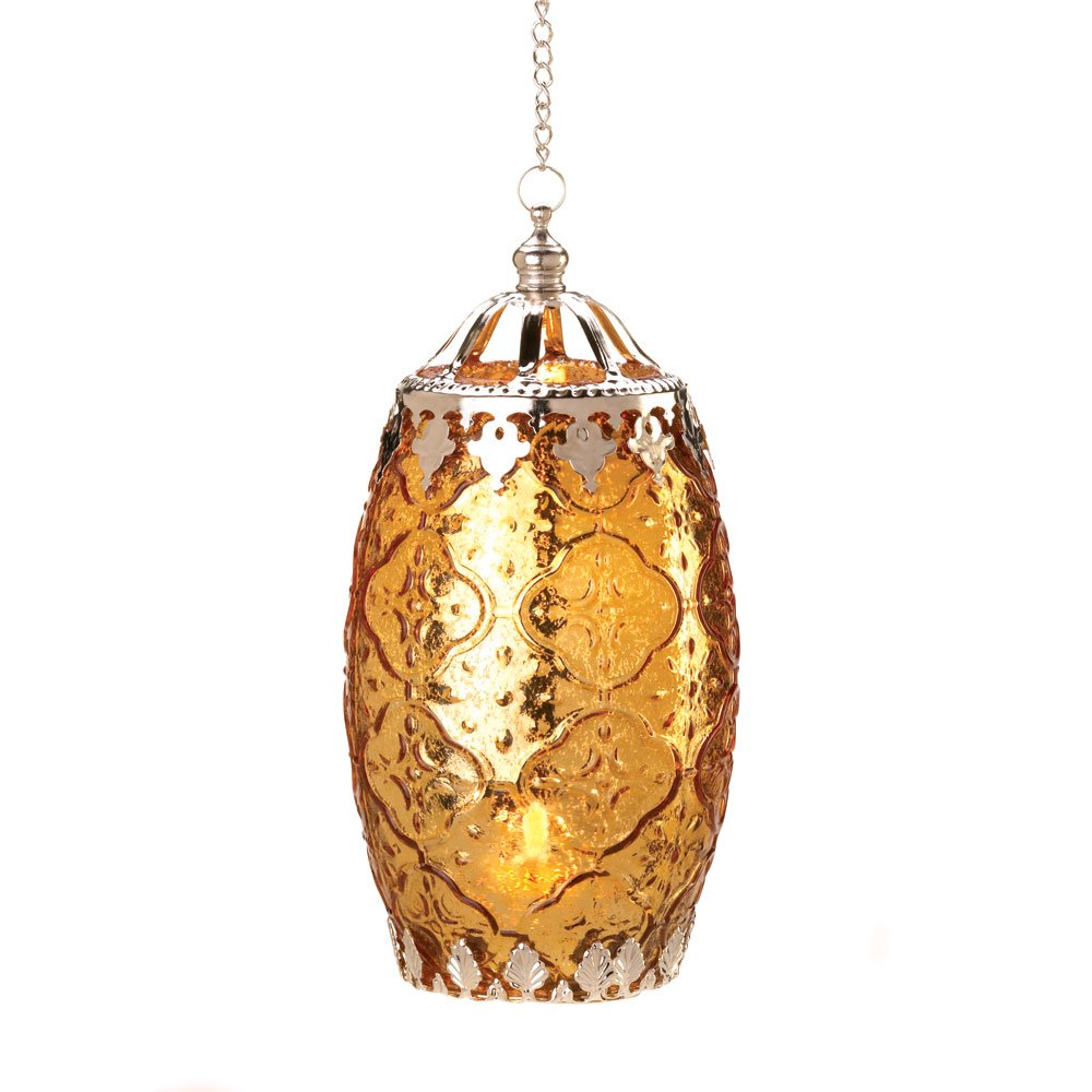 Amber filigree candle lantern