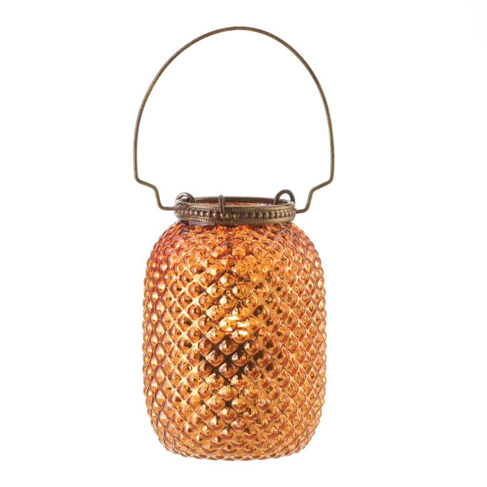 Amber diamond candle lantern