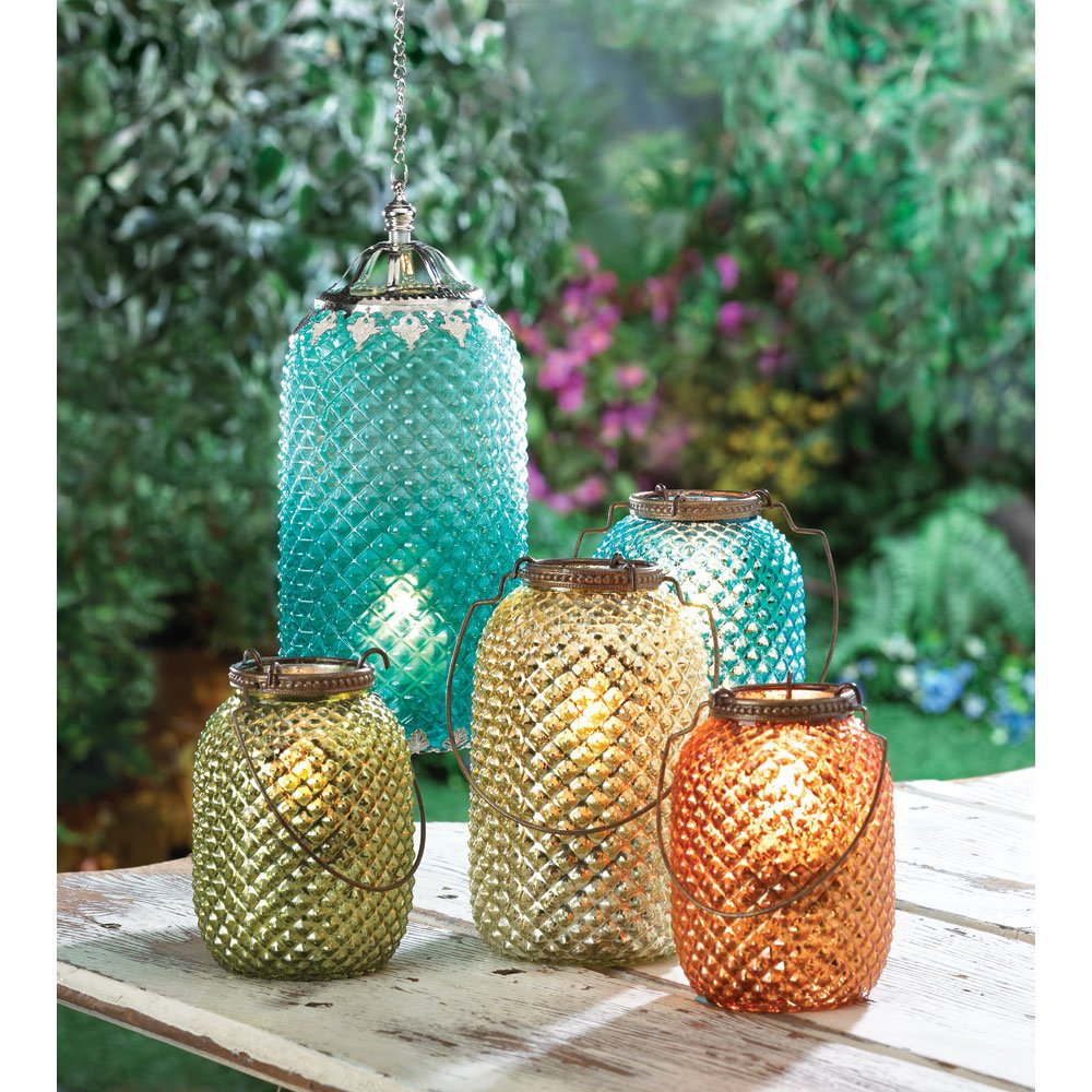 Amber diamond candle lantern