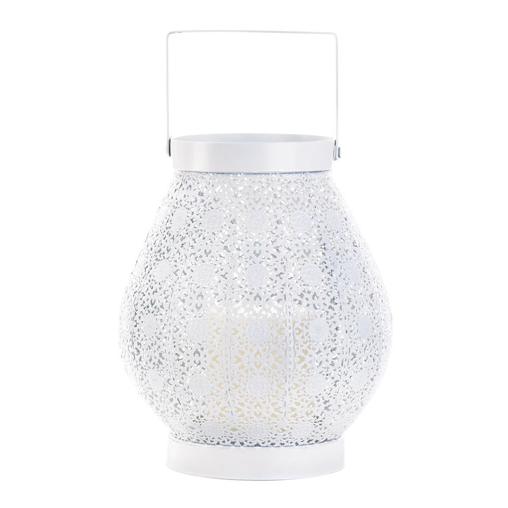 White lace design candle lamp