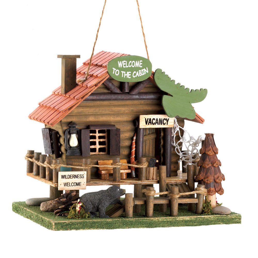 Woodland cabin birdhouse