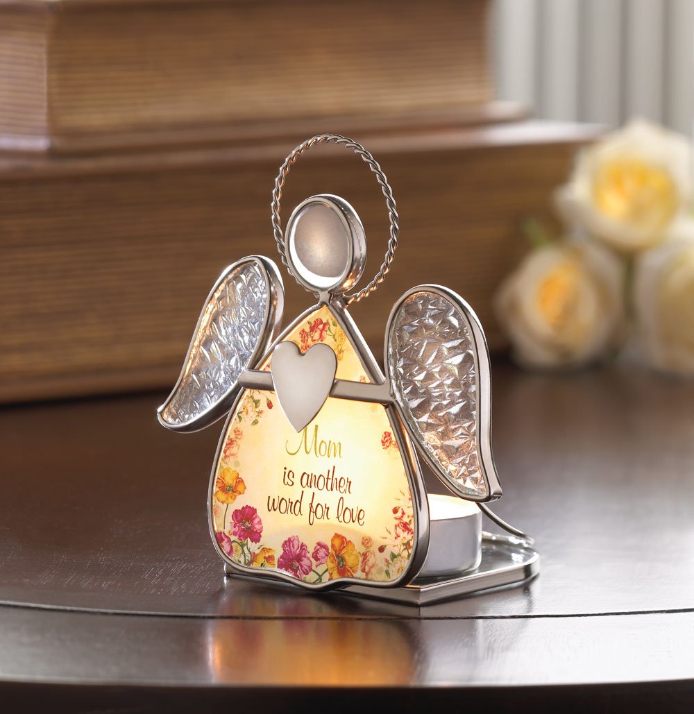 Glass mom tealight holder
