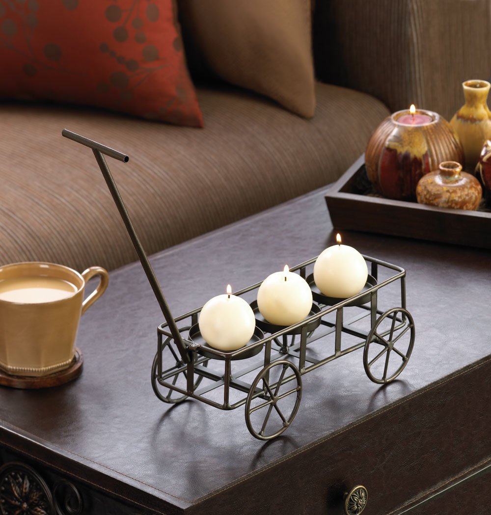 Garden wagon candleholder