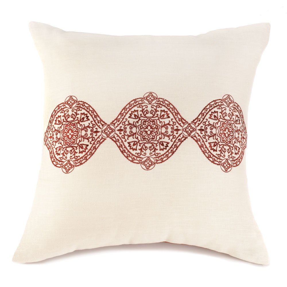 Ecru and spice throw pillow