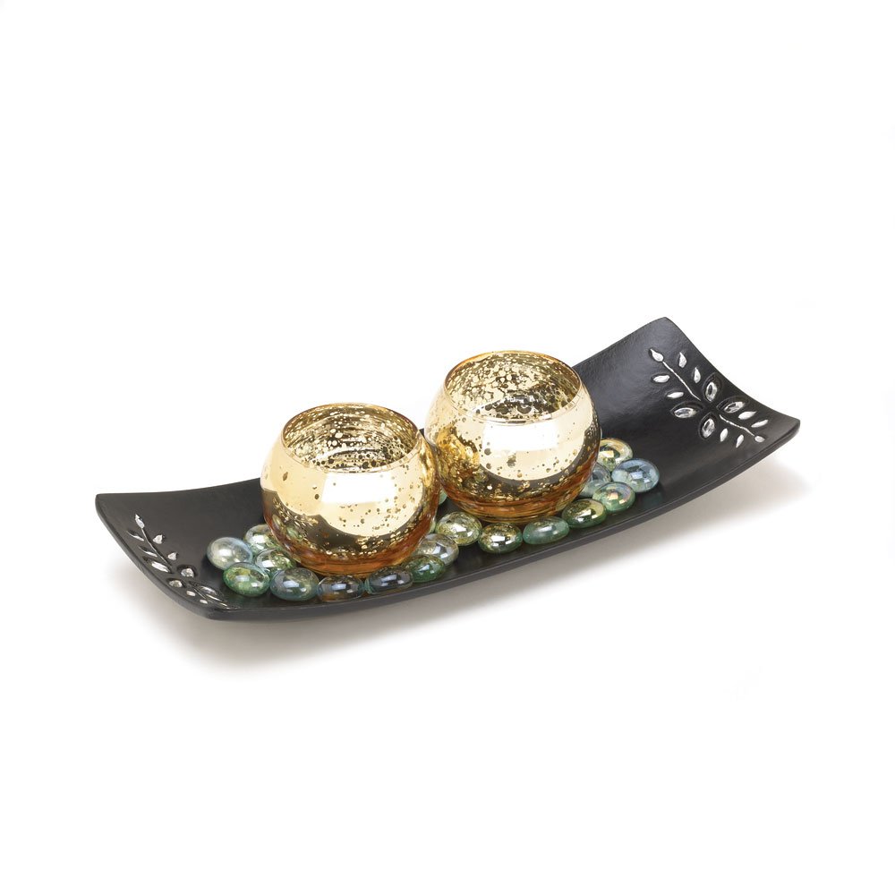 Speckle glass candle display