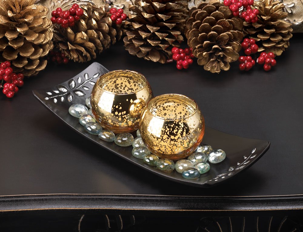 Speckle glass candle display