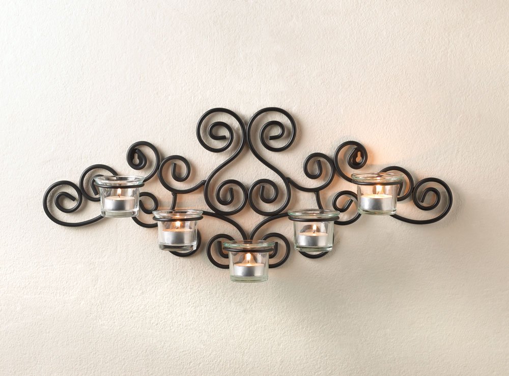 Scrollwork candle sconce
