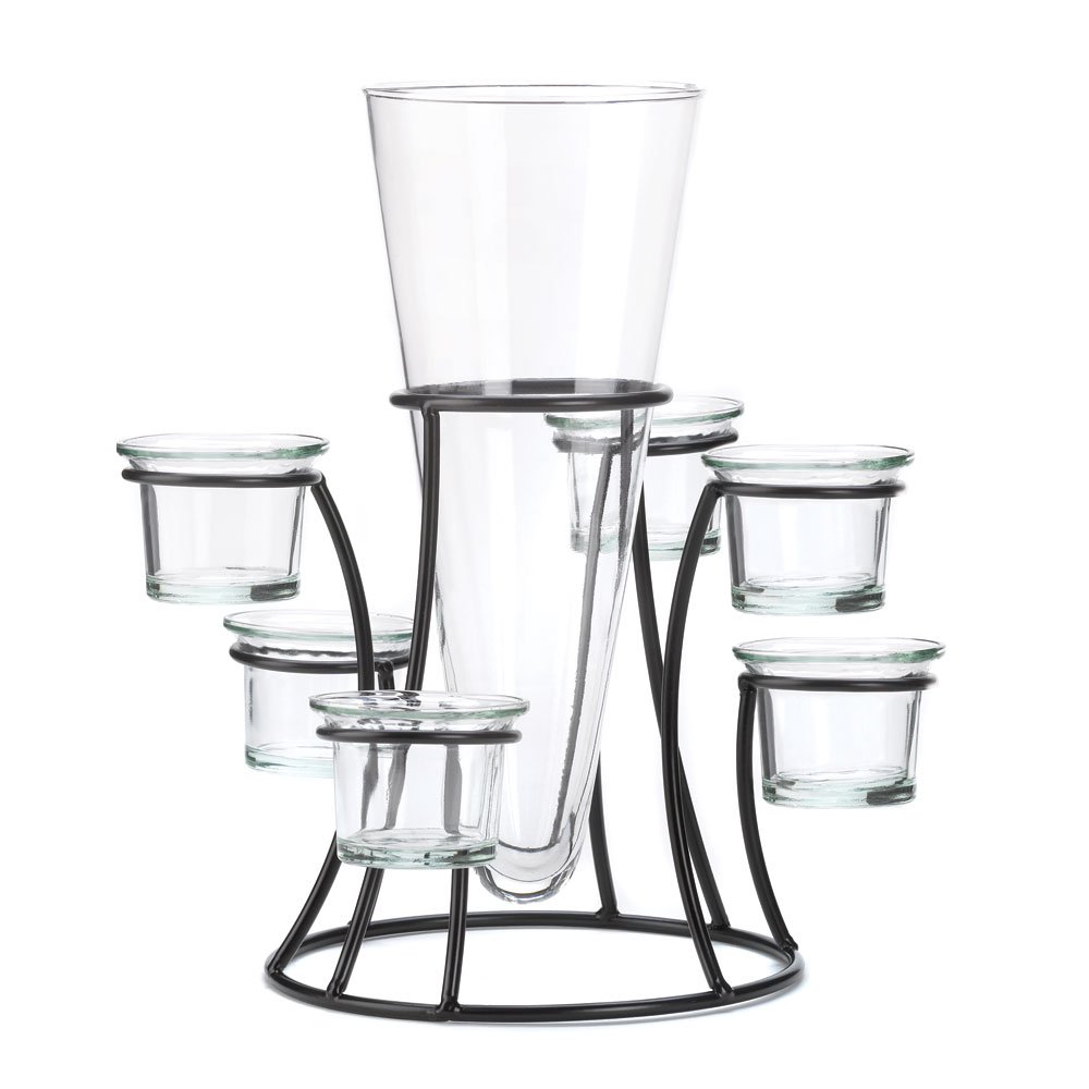 Circular candle stand with vase