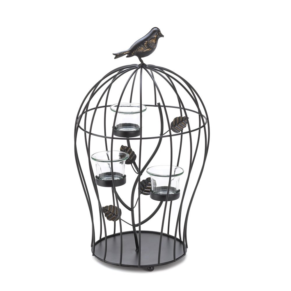 Birdcage triple candleholder