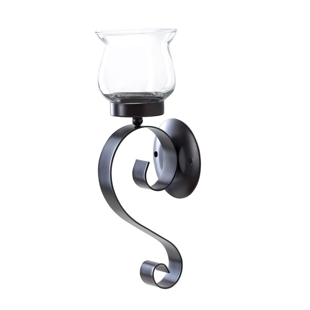 Scrolling candle sconce