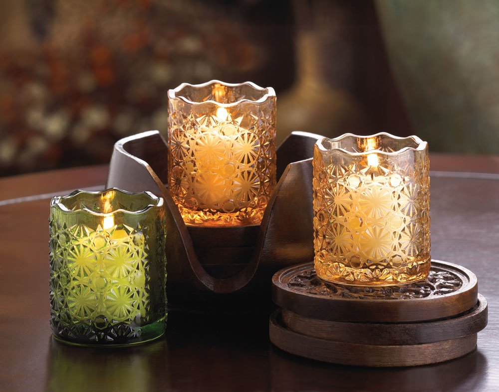 Citrine candle cup trio