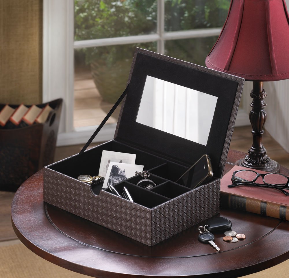 Faux leather keepsake box