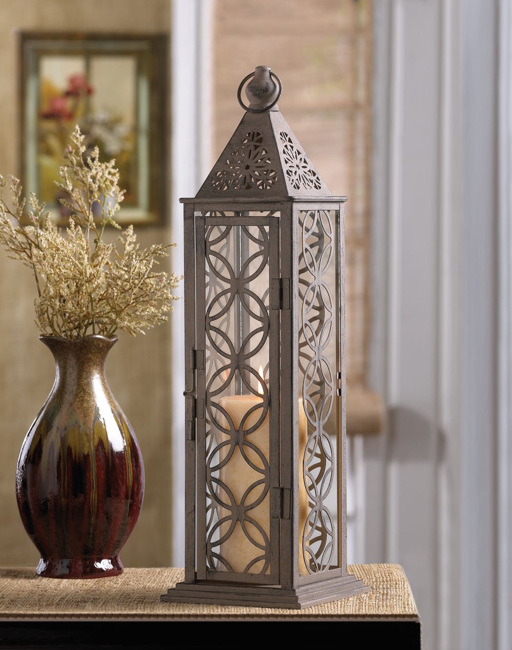 Large eclipse candle lantern