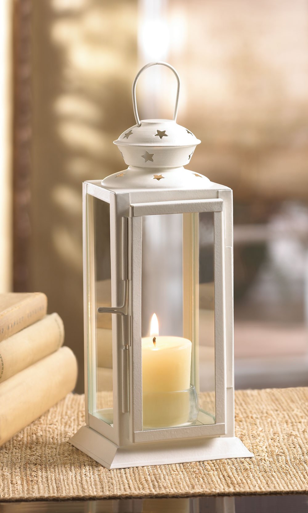 Starlight white candle lantern