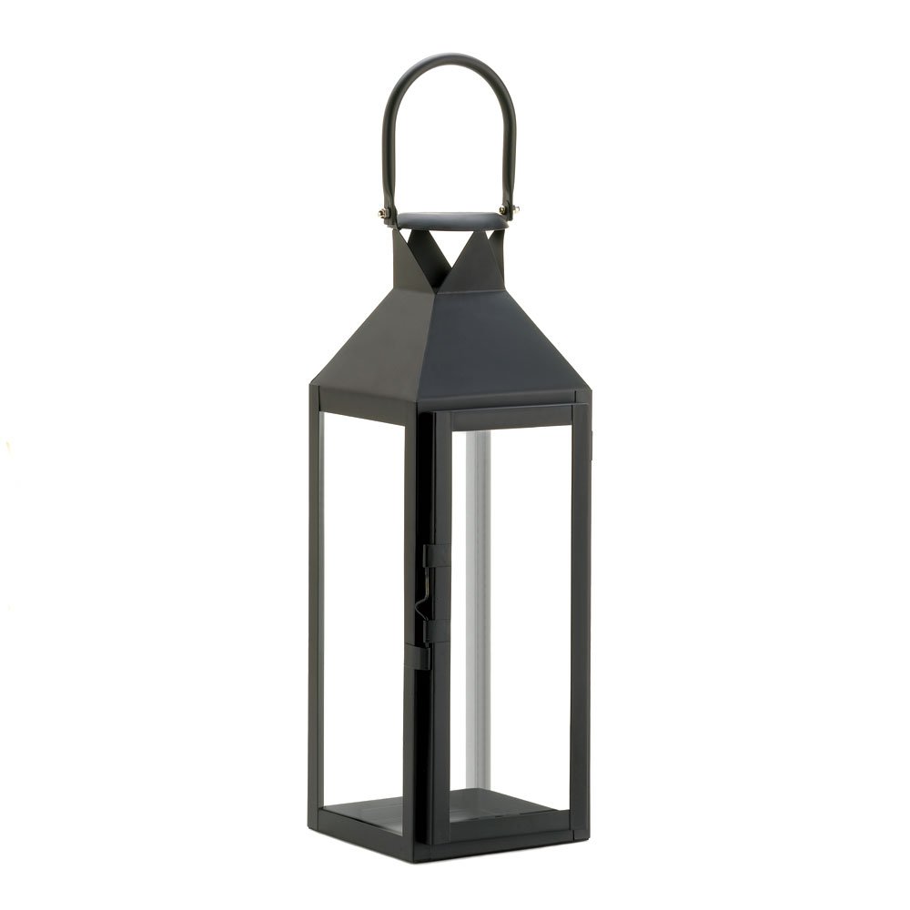 Black manhattan candle lantern
