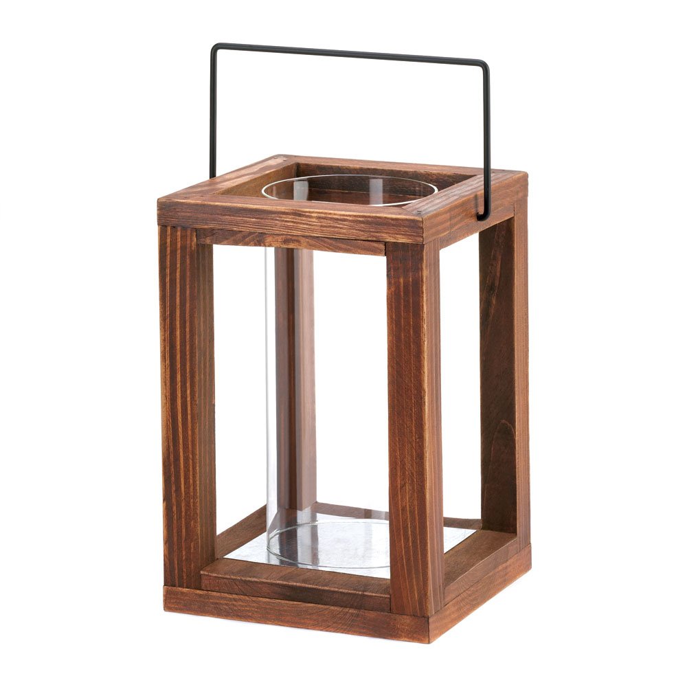 Rustic garden wooden lamp