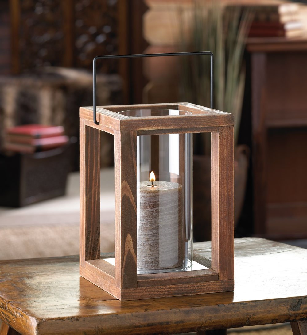 Rustic garden wooden lamp