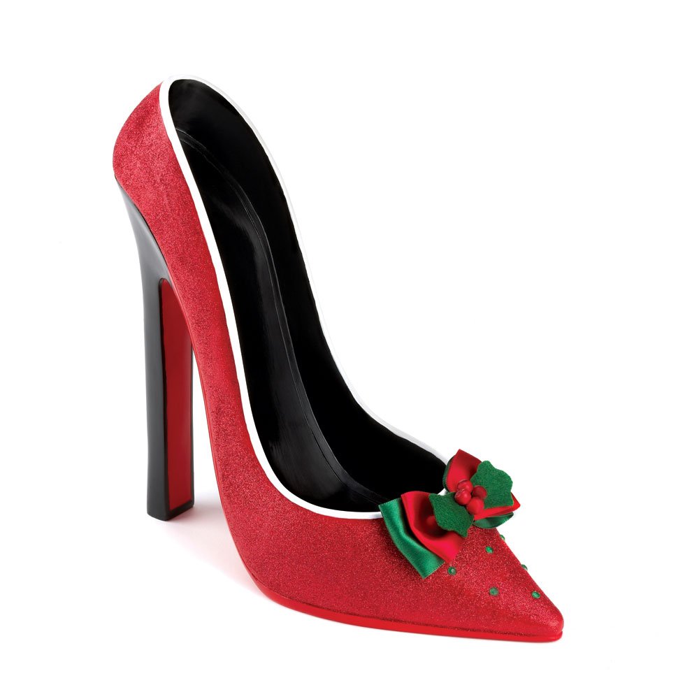 Holiday heel wine bottle holder