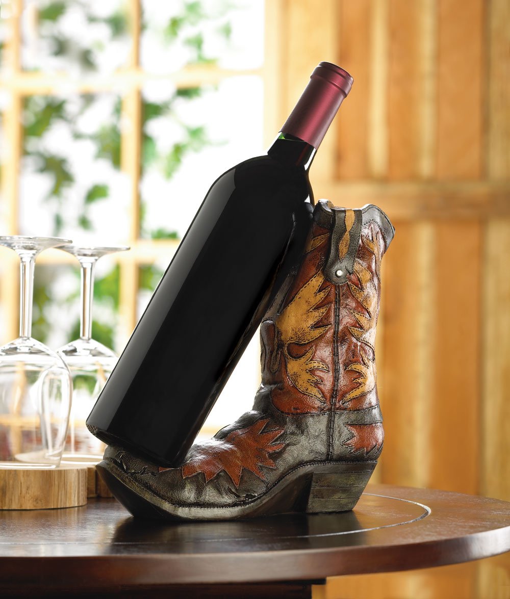 Cowboy boot wine bottle holder