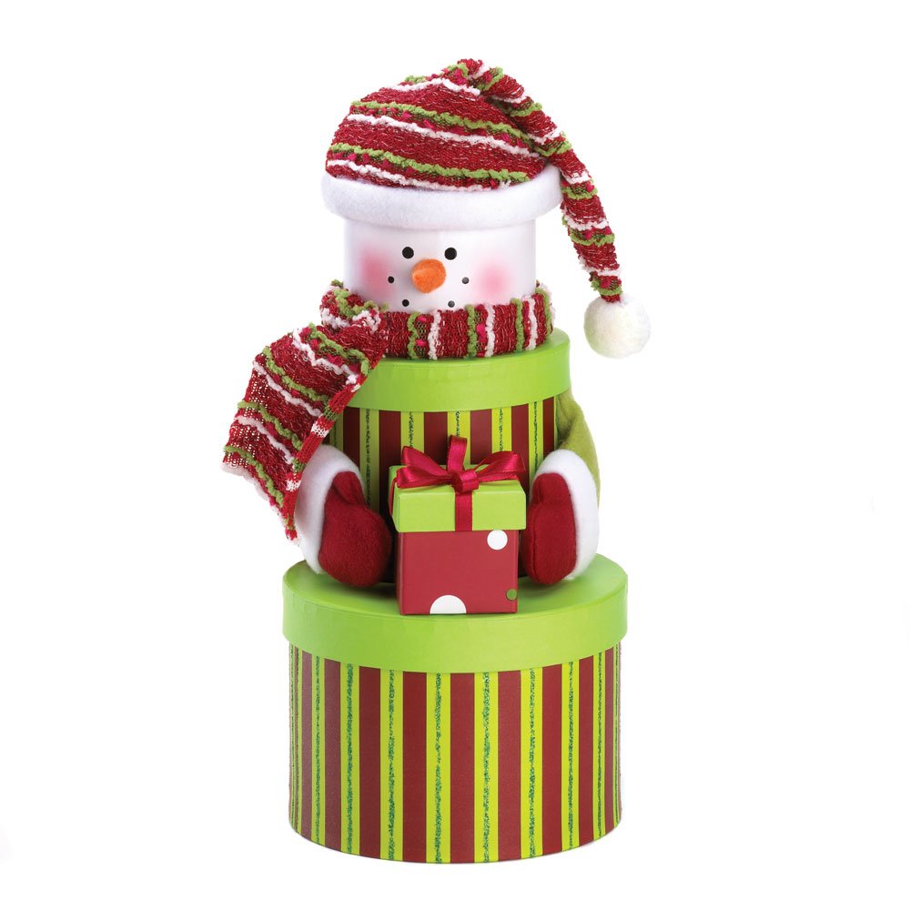 Snowman tiered gift boxes