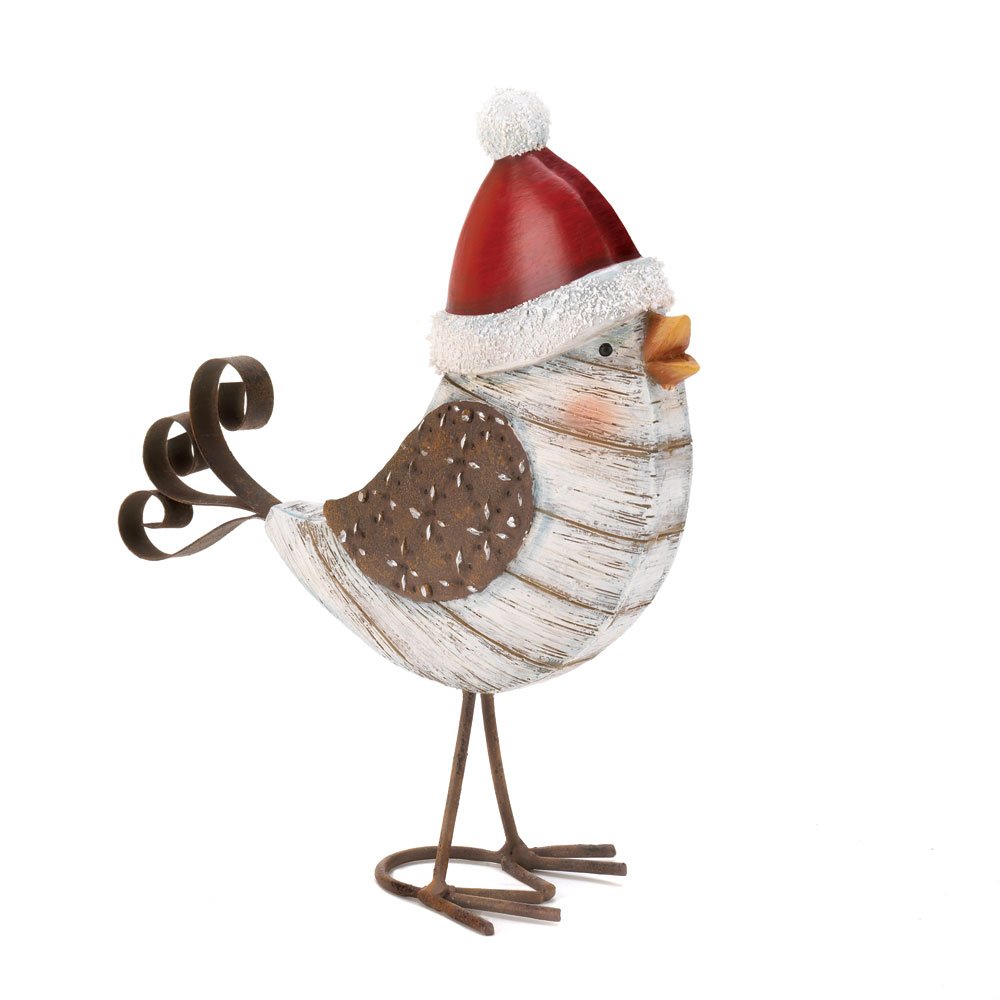 Songbird red hat winter d?cor