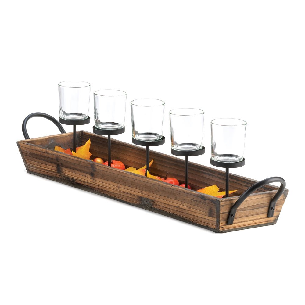 Rustic autumn candleholder