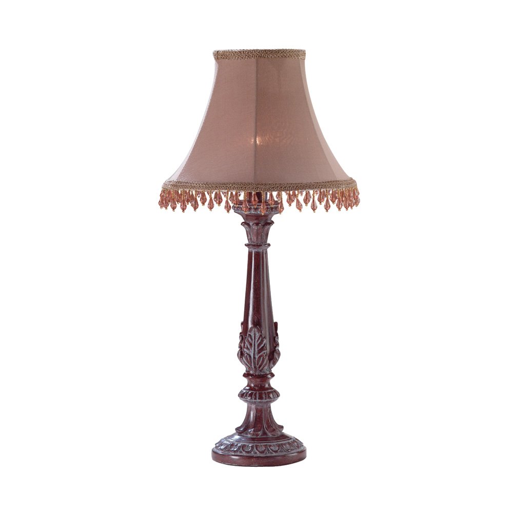 Beaded leaf-motif lamp