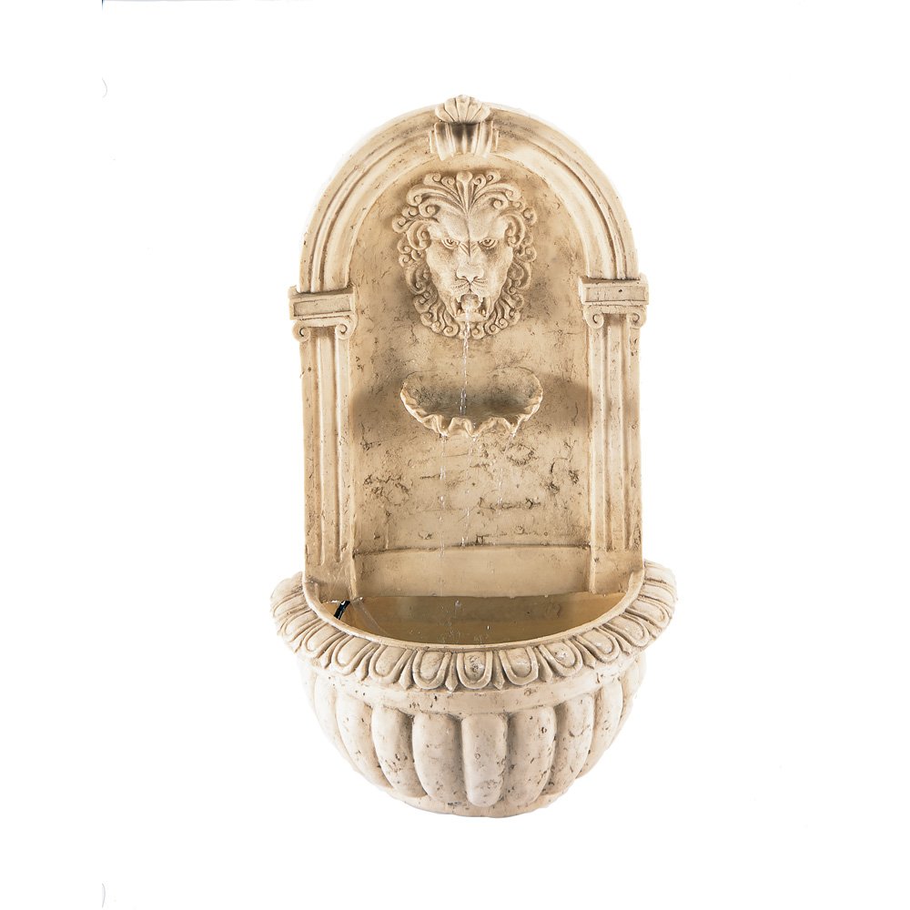 Lion head wall fountain