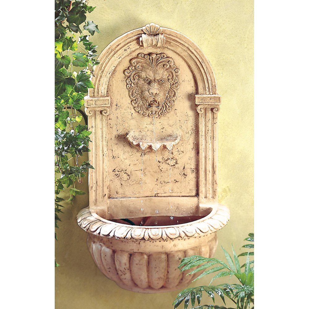Lion head wall fountain