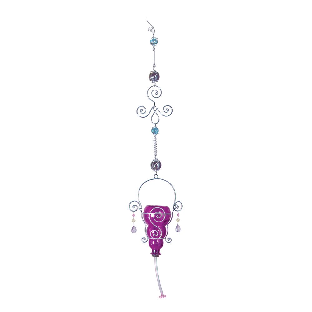 Purple hummingbird feeder