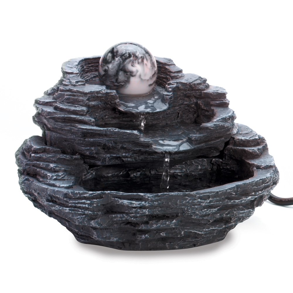 Rock design tabletop fountain