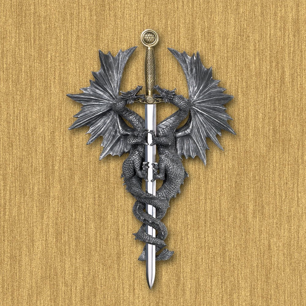 Dragon dagger wall plaque