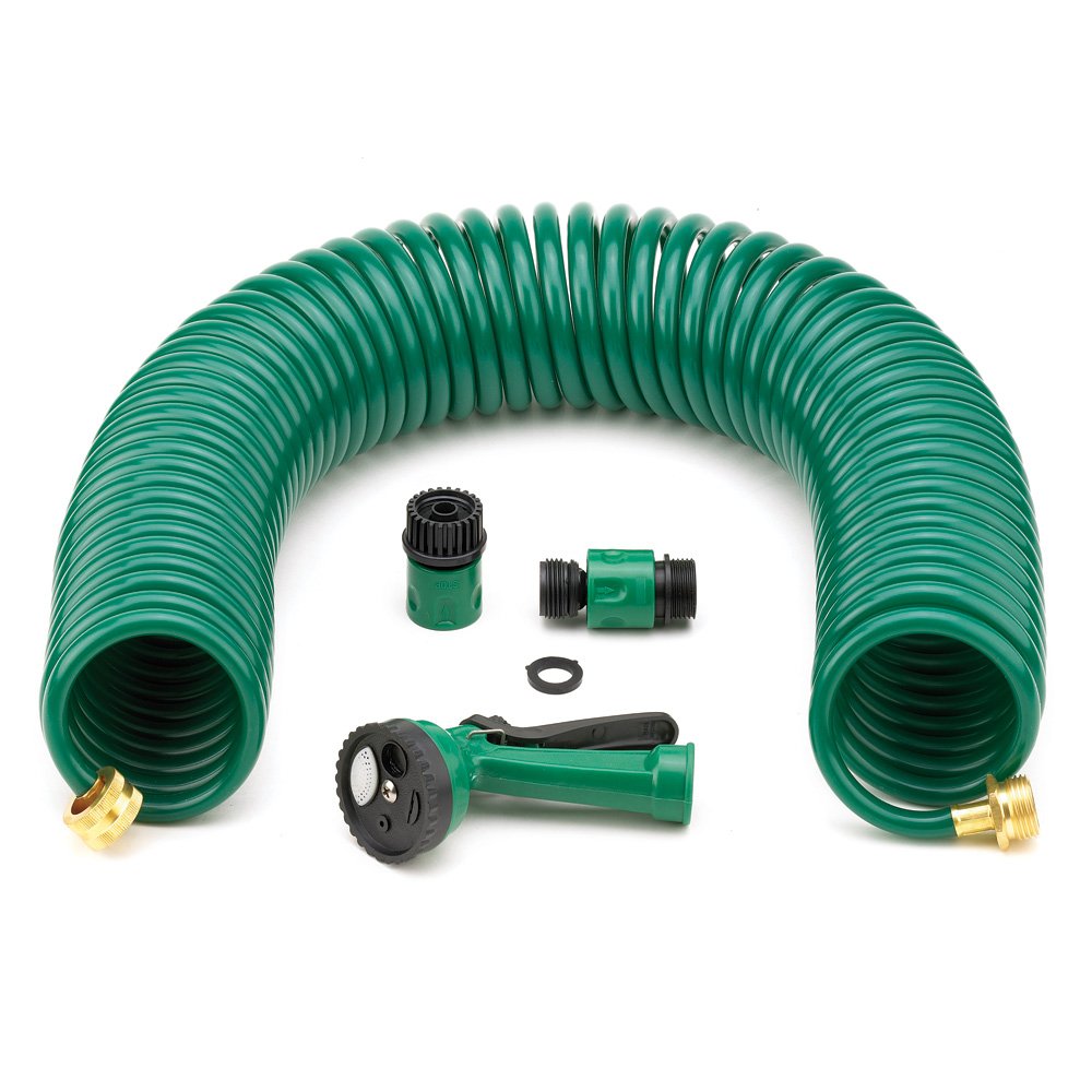 Self-coiling garden hose