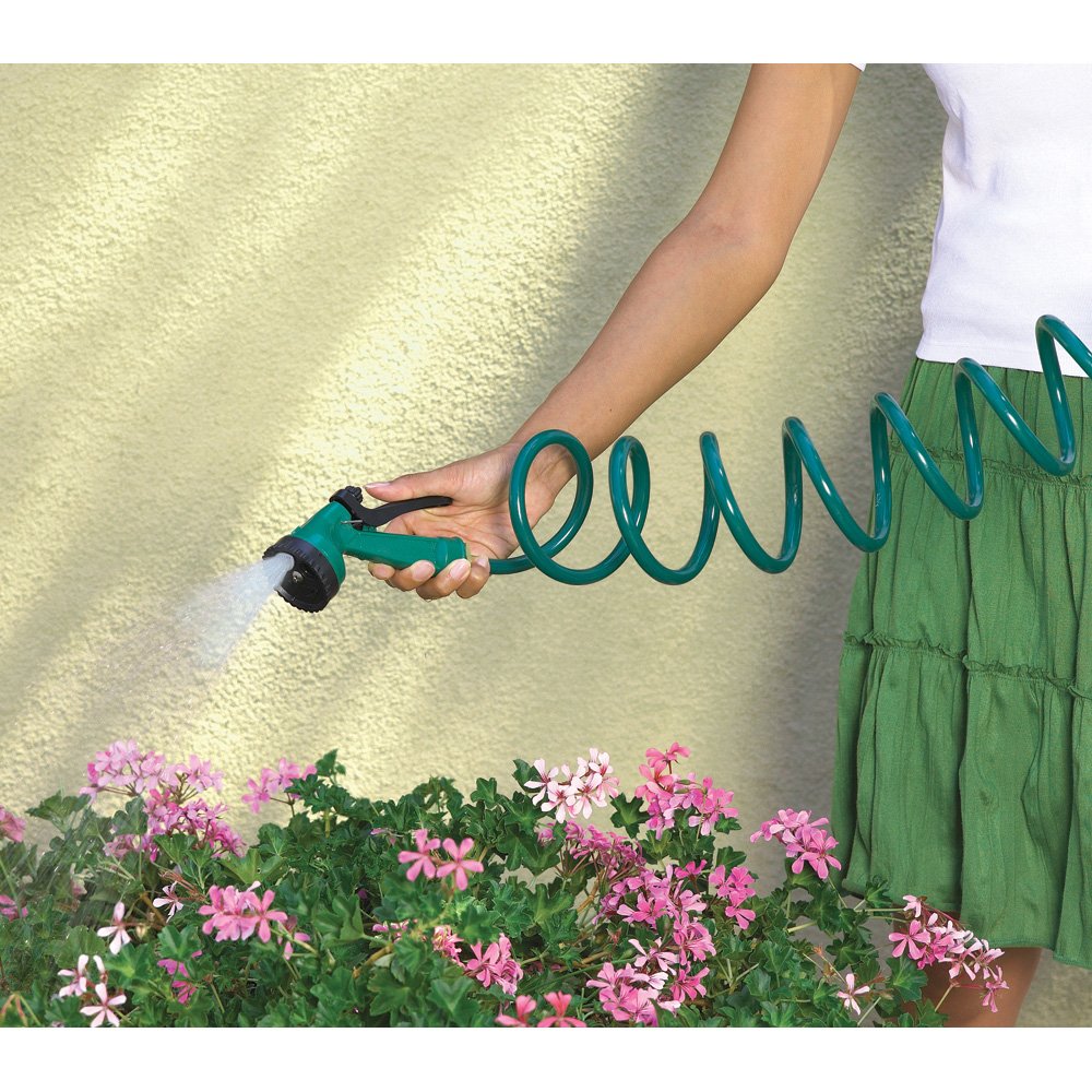 Self-coiling garden hose