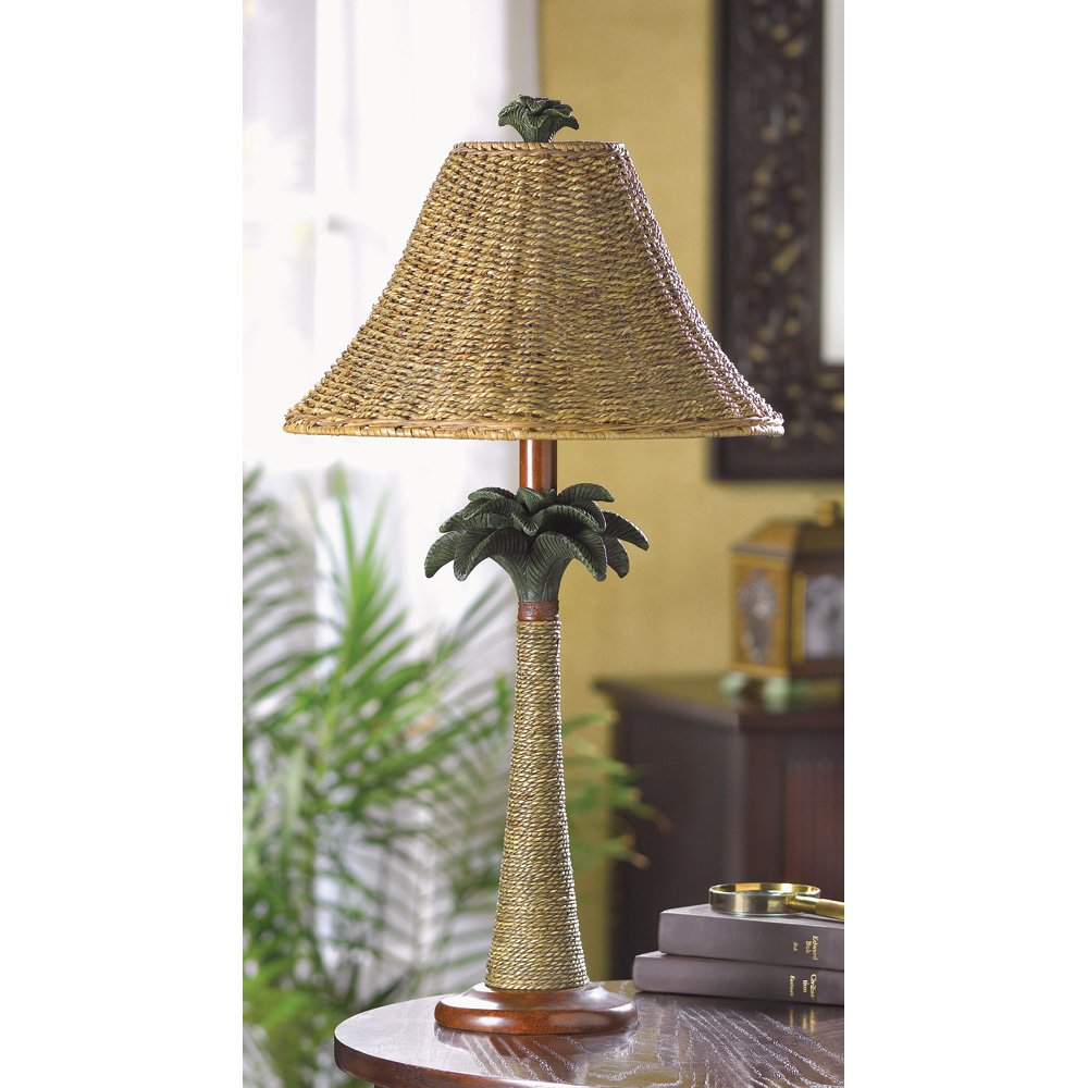 Palm tree rattan lamp
