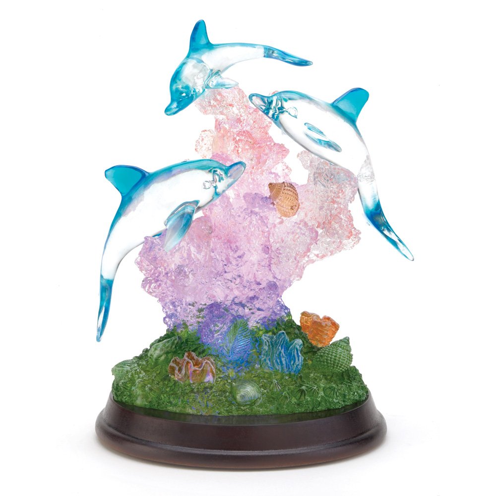 Light-up dolphin sculpture