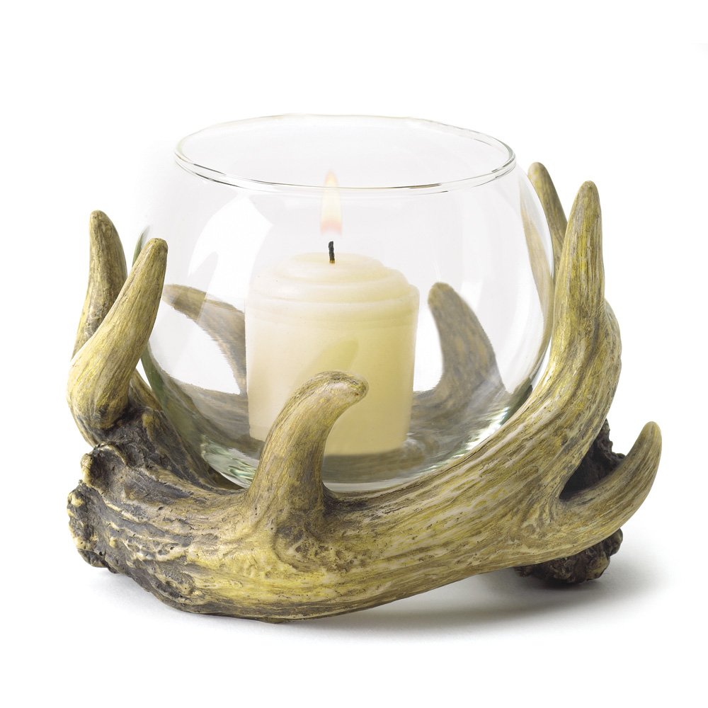 Rustic antler candleholder